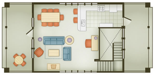 Three-Bedroom Beach Cottage - 2nd Floor